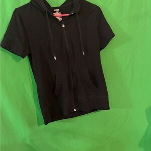 Danskin Black Short Sleeve Hoodie